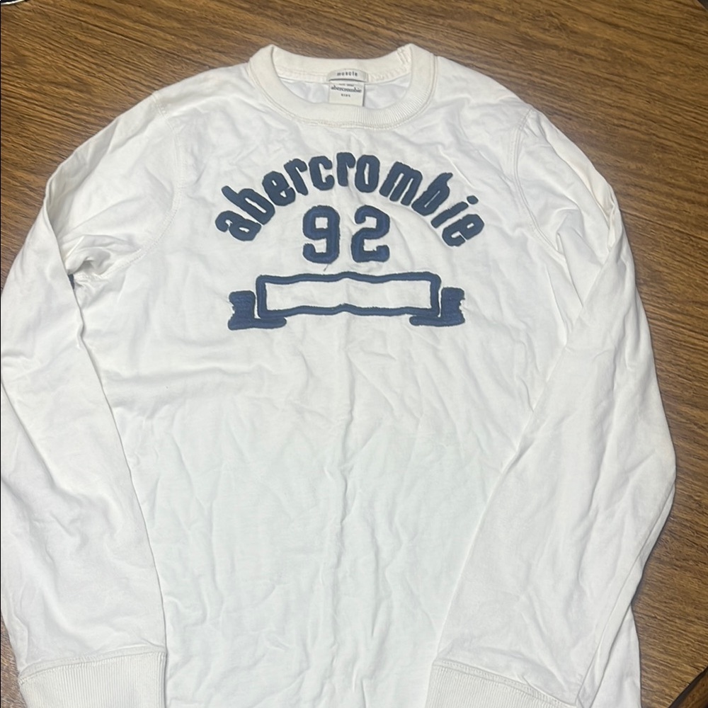 Boys Abercrombie White Long Sleeve Shirt